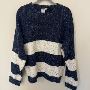 Tony Lambert Navy and White Knit Sweater
